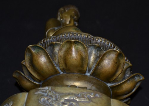 Antiquités - Bouddha en bronze coulé, Japon époque Edo