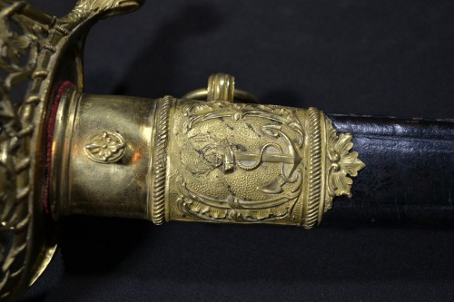 Antiquités - Epée d'officier de marine, France 19e siècle