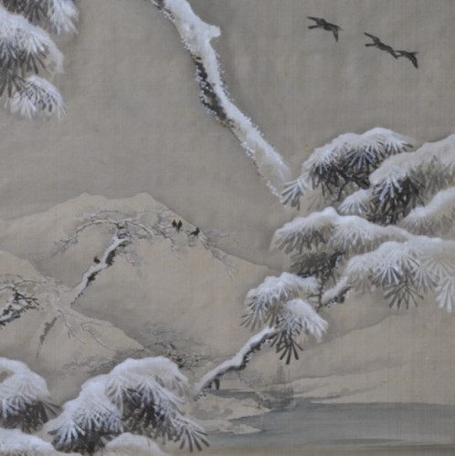 Asian Works of Art  - Watercolours on silk. Chinese or Japanese painting, Qing or Edo périod