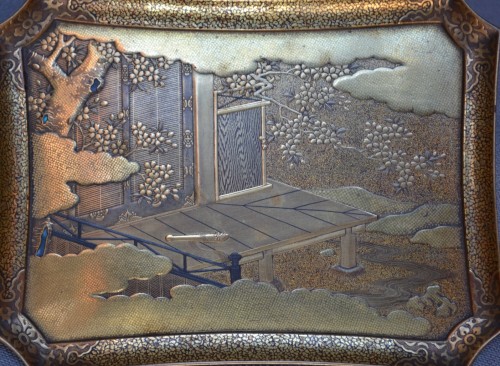  - Japanese lacquer tray ,gold and Aogaï inla, Edo périod