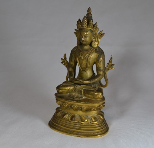 Amitayus in gilded bronze.China Qing period 18th century - Asian Works of Art Style 