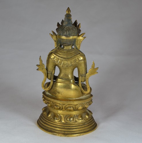 Asian Works of Art  - Amitayus in gilded bronze.China Qing period 18th century