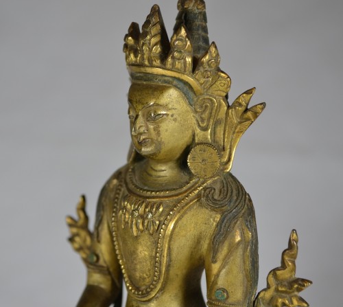 Amitayus in gilded bronze.China Qing period 18th century - 