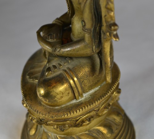 Antiquités - Amitayus in gilded bronze.China Qing period 18th century