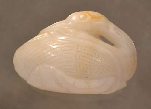 Pendentif en jade blanc représentant une oie, Chine période Qing. - 