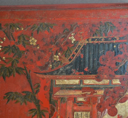  - Boite compartimentée en laque peinte,  Chine ou Japon 17e siècle ou avant