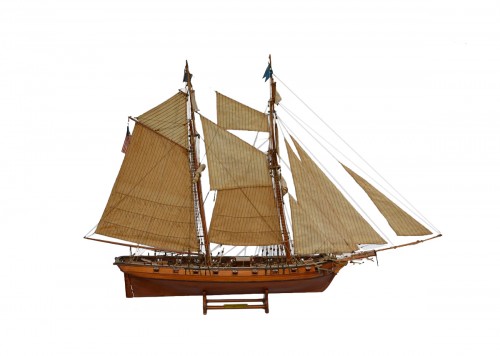 Maquette du bateau corsaire americain. "Prince de Neuchatel"