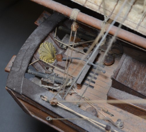 Antiquités - American corsair ship model. &quot;Prince de Neuchatel&quot;.