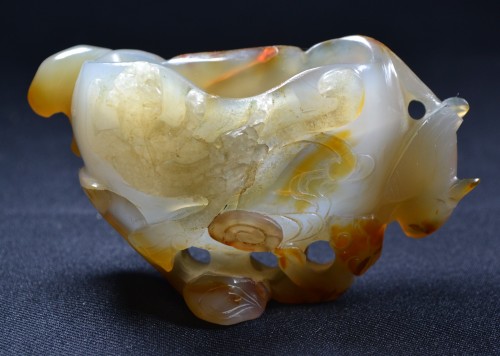 18th century Agate cup of a beautiful yellow and amber color - 