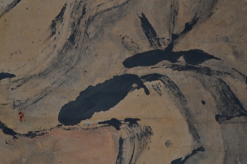 Peinture à l'encre de chine sur papier, Le moine Shih Te tenant son balai - Conservatoire Sakura