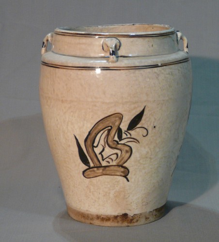 Asian Works of Art  - Pair of cizhou type jars representing hares