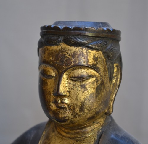 Kwannon in Gilded Bronze, Japan Muromachi 16th century - 