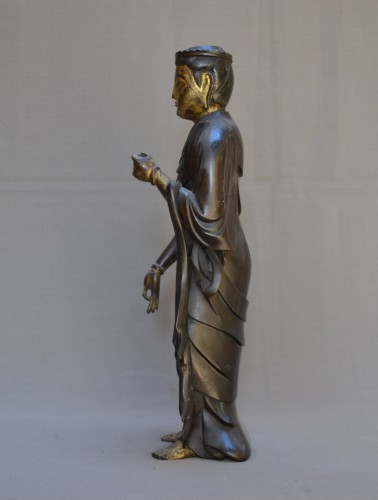 Kwannon in Gilded Bronze, Japan Muromachi 16th century - 