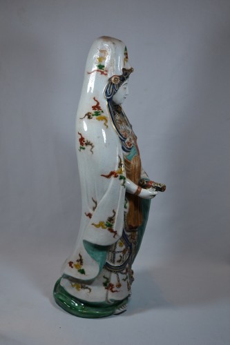 Antiquités - Guanyin in Kutani porcelain, Japan, Meiji era, late 19th century