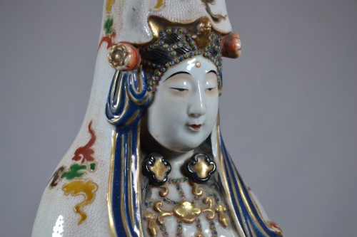 Antiquités - Guanyin in Kutani porcelain, Japan, Meiji era, late 19th century