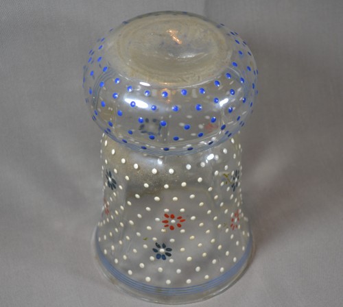 Antiquités - Venetian glass vase with flower enamel Renaissance Italy