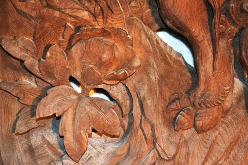 Paire de panneaux en bois sculpté de lions.période Edo (1603-1863) - Conservatoire Sakura