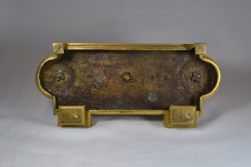 18th century - Louis XVI gilt bronze inkwell and candlestick