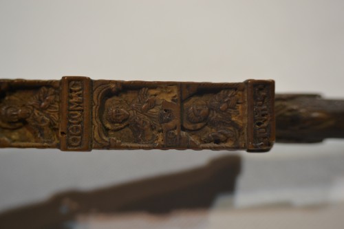 Carved wooden crucifix. Kiss of Peace. Balkans. Post-Byzantine.15th century - Middle age