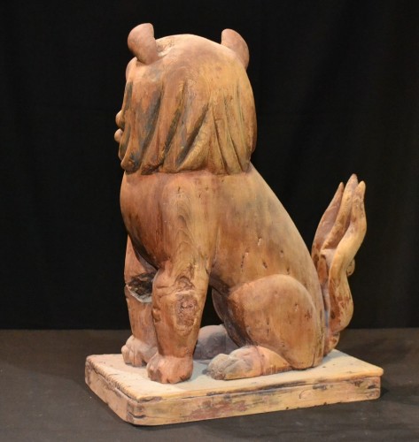 XIe au XVe siècle - Komainu en bois sculpté, Japon 13e siècle époque Kamakura