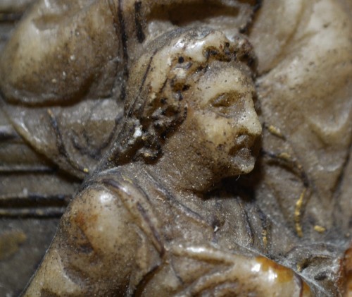 Religious Antiques  - Alabaster plaque depicting the circumcision of Christ, Flanders 16th century