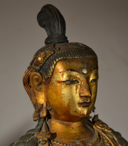  - Gilded stucco Guanyin. China 14th century