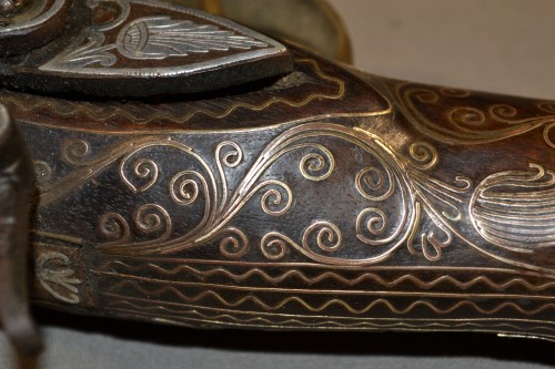 XVIIIe siècle - Fusil à silex incrusté d'argent, Empire Ottoman vers 1800