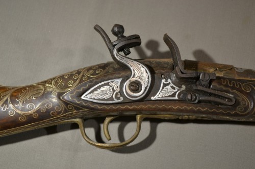  - Fusil à silex incrusté d'argent, Empire Ottoman vers 1800