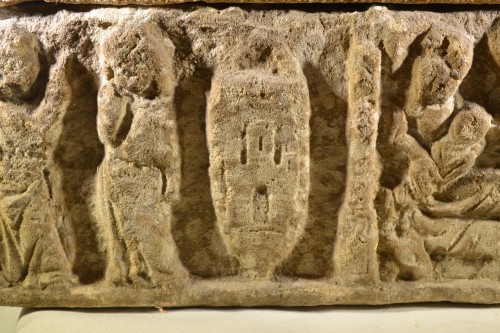 Coffret en pierre sculptée, Art roman - Jura XIe siècle - Art sacré, objets religieux Style Moyen Âge