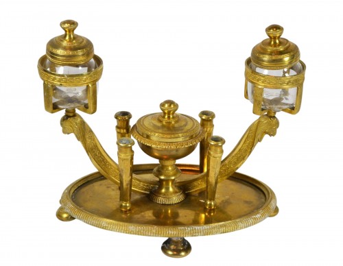 Empire Gilt bronze inkwell