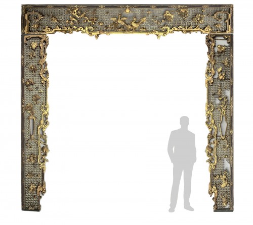 Gilded carved wooden door frame China18th century