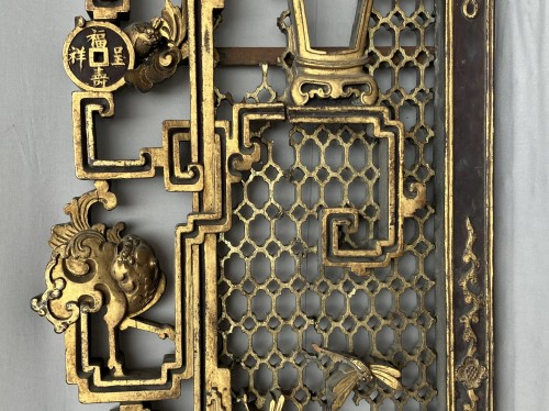 Gilded carved wooden door frame China18th century - Asian Works of Art Style 