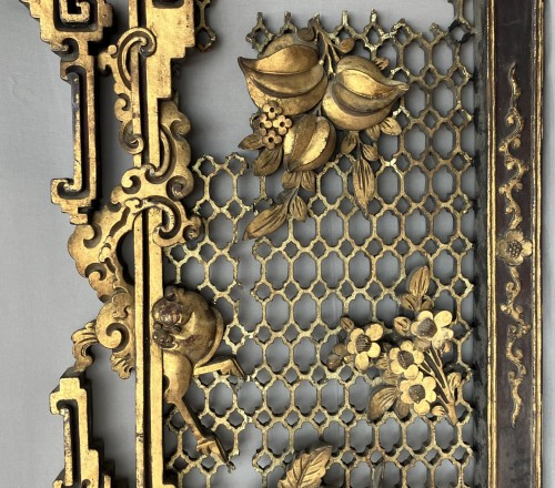 Antiquités - Gilded carved wooden door frame China18th century