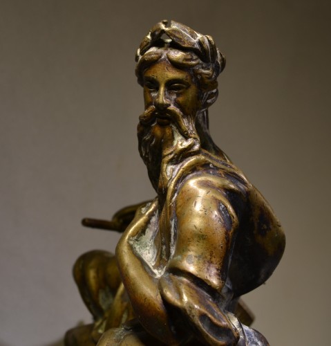 Fleuves et Rivières, paire de chenets Louis XIV en bronze - Conservatoire Sakura