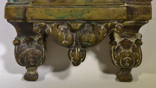 Antiquités - Fleuves et Rivières, paire de chenets Louis XIV en bronze