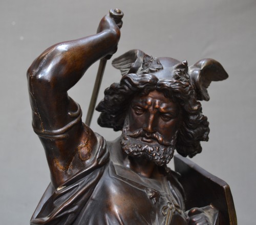 Céramiques, Porcelaines  - Guerriers barbares en céramique imitant le bronze par Létu & Mauger