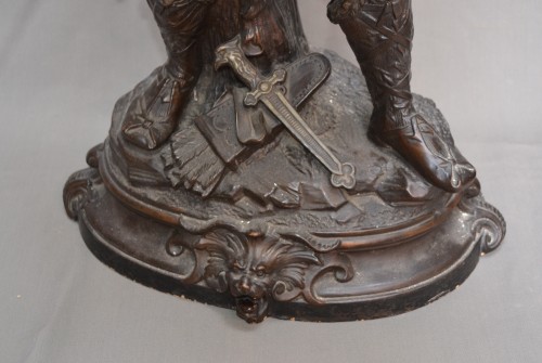 Napoléon III - Guerriers barbares en céramique imitant le bronze par Létu & Mauger