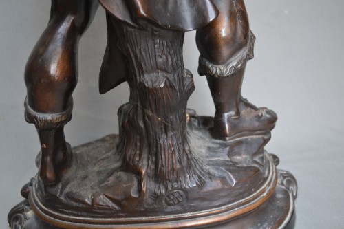 Antiquités - Guerriers barbares en céramique imitant le bronze par Létu & Mauger