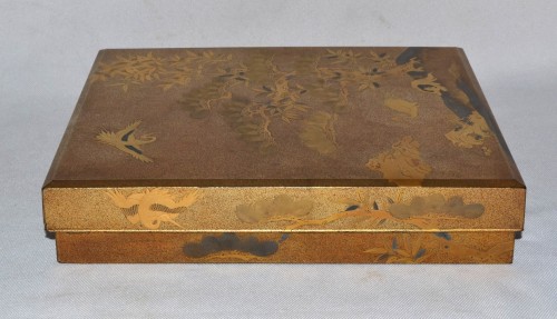 Antiquités - Ecritoire de lettré (suzuribako) laque or Japon Edo