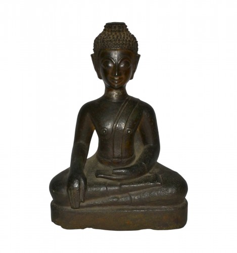 Bouddha en bronze coulé, Sud-est Asie 17e siècle ou avant