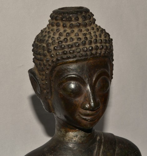 Bouddha en bronze coulé, Sud-est Asie 17e siècle ou avant - Arts d