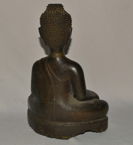 Antiquités - Bouddha en bronze coulé, Sud-est Asie 17e siècle ou avant