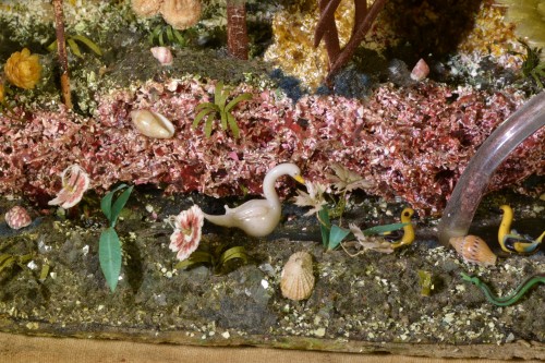 Diorama en verre filé. St François prêchant les animaux, Nevers XVIIIe siècle - Conservatoire Sakura