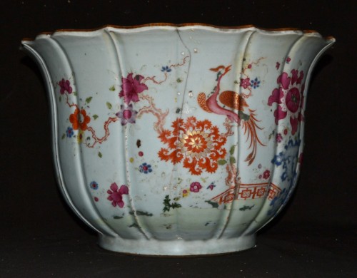 Asian Works of Art  - Large famille rose porcelain jardinière, China early 18th century