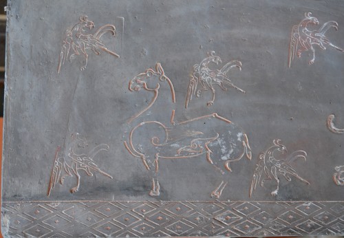  - Terracotta plaque engraved with animals, China Han dynasty
