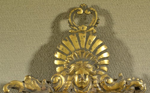 Portraits de Marie et Jésus, verre églomisé (fixé).Cadre bois et bronze doré.17° sièc - Conservatoire Sakura