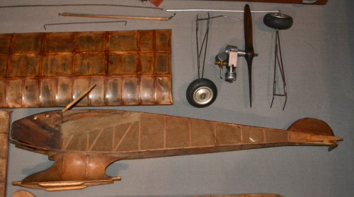 Art Déco - Wood  &amp; Silk Model Aircraft Fitted with an Allouchery Engine, France 1925-30
