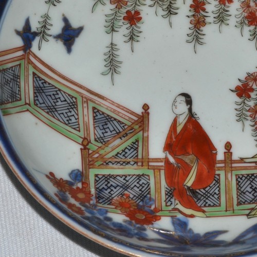 Porcelain & Faience  - Imari-style porcelain tea bowl and dish. Arita 17th century