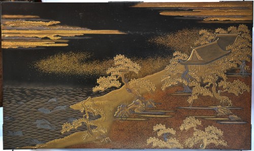 Asian Works of Art  - Gold-Powdered Two-Tier Table. Early Edo Period, 17th Century