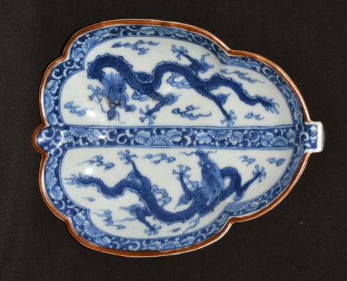 Kotoyaki porcelain dish,, Japan late Edo p - Porcelain & Faience Style 